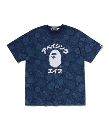 JAPANESE INDIGO ART CAMO COLLEGE REGUALR FIT TEE