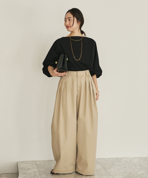 plage（プラージュ）の「《追加》R’IAM Super wide CHINO パンツ 2（チノパンツ・レディース・ベージュ・38/36/34/32）」の10枚目の写真