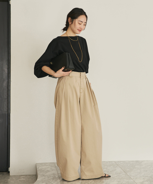 plage（プラージュ）の「《追加》R’IAM Super wide CHINO パンツ 2（チノパンツ・レディース・ベージュ・38/36/34/32）」の11枚目の写真