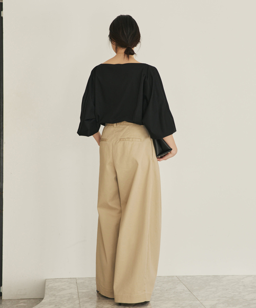 plage（プラージュ）の「《追加》R’IAM Super wide CHINO パンツ 2（チノパンツ・レディース・ベージュ・38/36/34/32）」の12枚目の写真