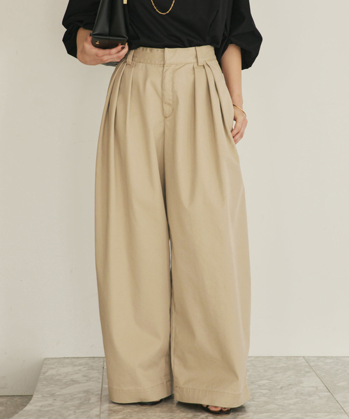 plage（プラージュ）の「《追加》R’IAM Super wide CHINO パンツ 2（チノパンツ・レディース・ベージュ・38/36/34/32）」の13枚目の写真