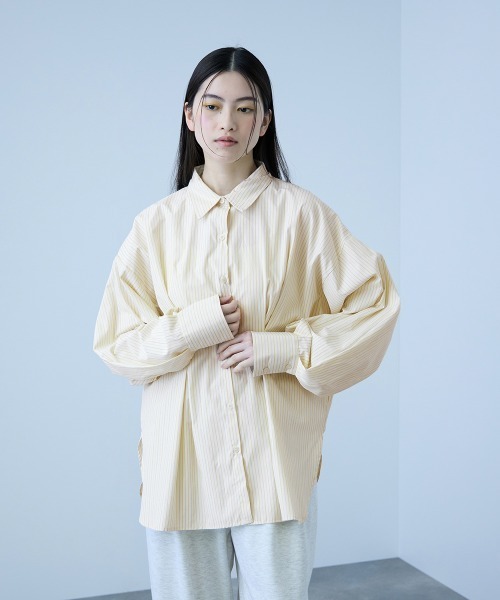VICKY(ビッキー)の「ストライプウエストタックシャツ≪手洗い可能≫(シャツ/ブラウス・レディース・ピンク系その他/ブルー系その他/イエロー系その他・M)」の3枚目の写真