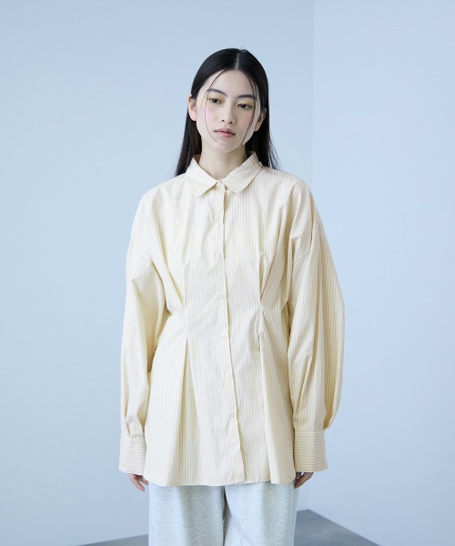 VICKY(ビッキー)の「ストライプウエストタックシャツ≪手洗い可能≫(シャツ/ブラウス・レディース・ピンク系その他/ブルー系その他/イエロー系その他・M)」の19枚目の写真