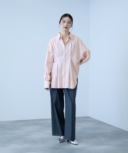 VICKY(ビッキー)の「ストライプウエストタックシャツ≪手洗い可能≫(シャツ/ブラウス・レディース・ピンク系その他/ブルー系その他/イエロー系その他・M)」の16枚目の写真