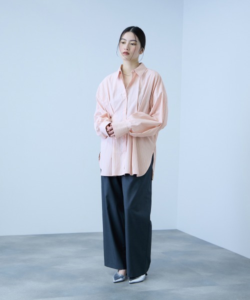 VICKY(ビッキー)の「ストライプウエストタックシャツ≪手洗い可能≫(シャツ/ブラウス・レディース・ピンク系その他/ブルー系その他/イエロー系その他・M)」の17枚目の写真