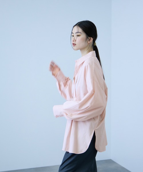VICKY(ビッキー)の「ストライプウエストタックシャツ≪手洗い可能≫(シャツ/ブラウス・レディース・ピンク系その他/ブルー系その他/イエロー系その他・M)」の11枚目の写真