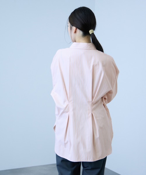 VICKY(ビッキー)の「ストライプウエストタックシャツ≪手洗い可能≫(シャツ/ブラウス・レディース・ピンク系その他/ブルー系その他/イエロー系その他・M)」の12枚目の写真