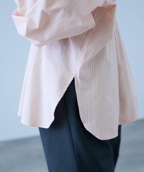 VICKY(ビッキー)の「ストライプウエストタックシャツ≪手洗い可能≫(シャツ/ブラウス・レディース・ピンク系その他/ブルー系その他/イエロー系その他・M)」の14枚目の写真