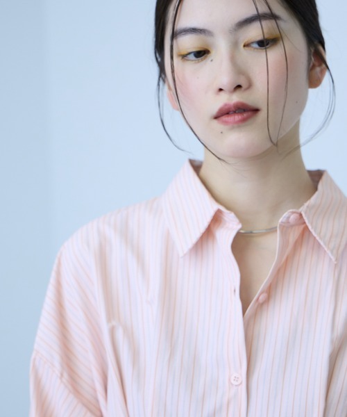 VICKY(ビッキー)の「ストライプウエストタックシャツ≪手洗い可能≫(シャツ/ブラウス・レディース・ピンク系その他/ブルー系その他/イエロー系その他・M)」の15枚目の写真