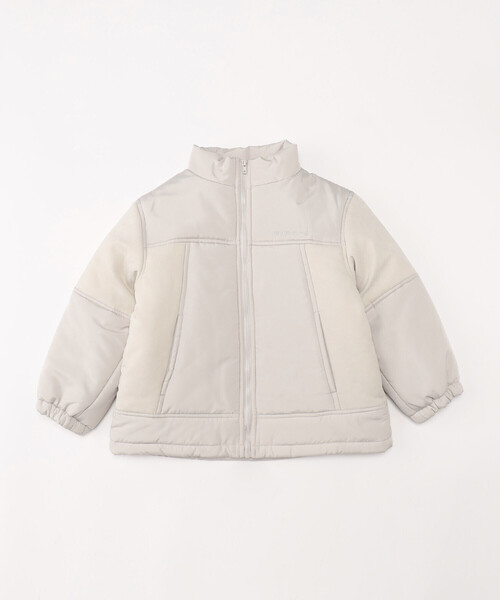 COMME CA ISM(コムサイズム)の「タフタ×スエードタッチ 中綿ブルゾン(ブルゾン・キッズ・カーキ/グレイッシュベージュ・100cm/110cm/120cm/130cm/140cm/150cm)」の2枚目の写真
