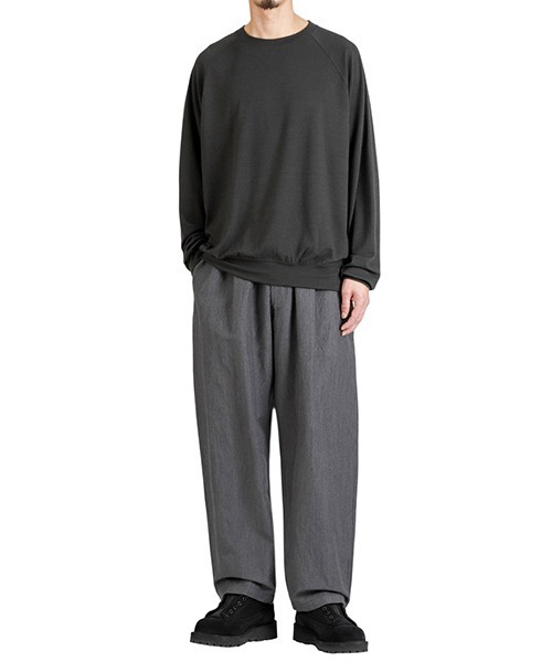 GOLD（ゴールド）の「GOLD / ゴールド：Super 140s WASHBLE WOOL RAGLAN CREW NECK SHIRT：25B-GL69413[MUS]（Tシャツ/カットソー・メンズ・チャコールグレー・L/M）」の8枚目の写真