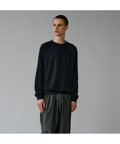 GOLD（ゴールド）の「GOLD / ゴールド：Super 140s WASHBLE WOOL RAGLAN CREW NECK SHIRT：25B-GL69413[MUS]（Tシャツ/カットソー・メンズ・チャコールグレー/ネイビー・L/M）」の15枚目の写真