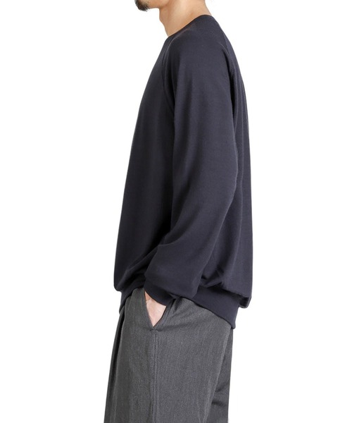 GOLD（ゴールド）の「GOLD / ゴールド：Super 140s WASHBLE WOOL RAGLAN CREW NECK SHIRT：25B-GL69413[MUS]（Tシャツ/カットソー・メンズ・チャコールグレー/ネイビー・L/M）」の12枚目の写真