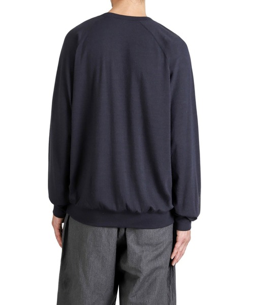 GOLD（ゴールド）の「GOLD / ゴールド：Super 140s WASHBLE WOOL RAGLAN CREW NECK SHIRT：25B-GL69413[MUS]（Tシャツ/カットソー・メンズ・チャコールグレー/ネイビー・L/M）」の11枚目の写真