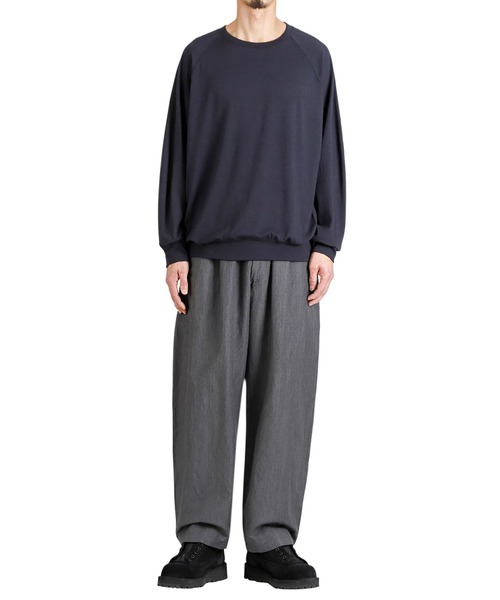 GOLD（ゴールド）の「GOLD / ゴールド：Super 140s WASHBLE WOOL RAGLAN CREW NECK SHIRT：25B-GL69413[MUS]（Tシャツ/カットソー・メンズ・チャコールグレー/ネイビー・L/M）」の10枚目の写真