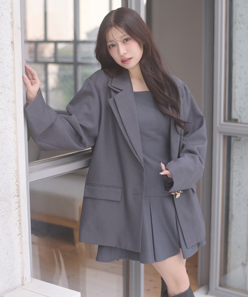 Ambre Neige(アンブルネージュ)の「pleats mini camisole dress / プリーツミニキャミワンピース(ワンピース・レディース・チャコールグレー/ベージュ/ダークブラウン・FREE)」の4枚目の写真