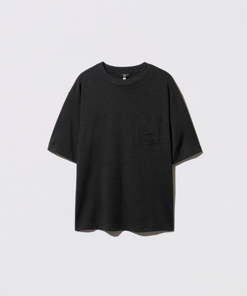STONEMASTER（ストーンマスター ）の「WASHABLE JAPANESE WOOL S/S TEE｜ウォッシャブルジャパニーズウールショートスリーブTシャツ（Tシャツ/カットソー・メンズ・チャコール/グレー・S/M/XL/L）」の2枚目の写真