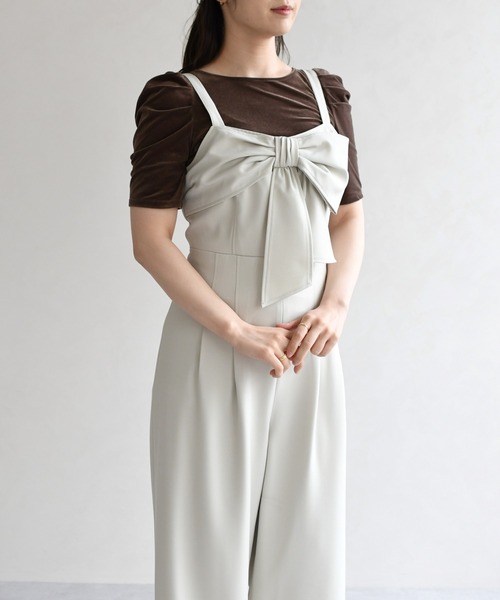 31 Sons de mode(トランテアン ソン ドゥ モード)の「2026春夏新作 リボンモチーフコンビネゾン(つなぎ/オールインワン・レディース・グリーン/グレイッシュベージュ/ブラック・M/S)」の20枚目の写真