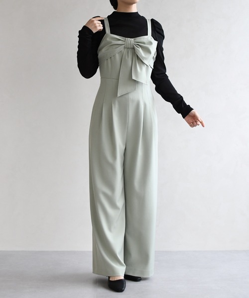 31 Sons de mode(トランテアン ソン ドゥ モード)の「2026春夏新作 リボンモチーフコンビネゾン(つなぎ/オールインワン・レディース・グリーン/グレイッシュベージュ/ブラック・M/S)」の17枚目の写真