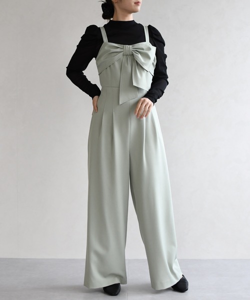 31 Sons de mode(トランテアン ソン ドゥ モード)の「2026春夏新作 リボンモチーフコンビネゾン(つなぎ/オールインワン・レディース・グリーン/グレイッシュベージュ/ブラック・M/S)」の18枚目の写真