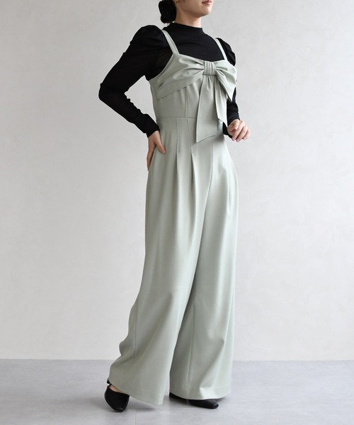 31 Sons de mode(トランテアン ソン ドゥ モード)の「2026春夏新作 リボンモチーフコンビネゾン(つなぎ/オールインワン・レディース・グリーン/グレイッシュベージュ/ブラック・M/S)」の19枚目の写真