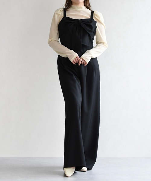 31 Sons de mode(トランテアン ソン ドゥ モード)の「2026春夏新作 リボンモチーフコンビネゾン(つなぎ/オールインワン・レディース・グリーン/グレイッシュベージュ/ブラック・M/S)」の13枚目の写真