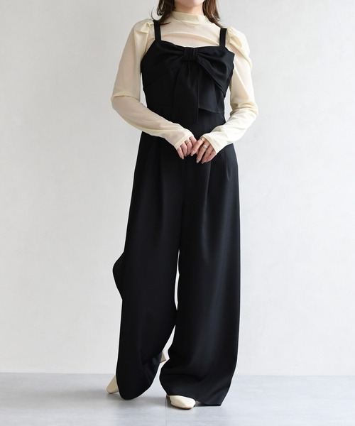 31 Sons de mode(トランテアン ソン ドゥ モード)の「2026春夏新作 リボンモチーフコンビネゾン(つなぎ/オールインワン・レディース・グリーン/グレイッシュベージュ/ブラック・M/S)」の14枚目の写真