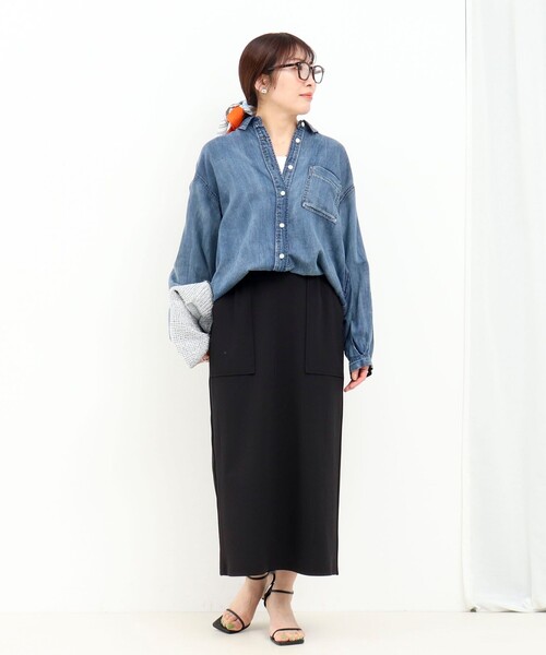 MICO COULIER（ミコクリエ）の「CICA配合サークルストレッチスカート（スカート・レディース・オリーブ/ブラック・36/38）」の10枚目の写真