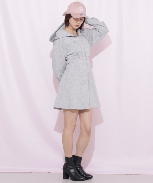 JILL by JILL STUART(ジルバイジルスチュアート)の「ダイバーフーディーミニワンピース(ワンピース・レディース・ネイビー/グレー/ピンク・FREE)」の4枚目の写真