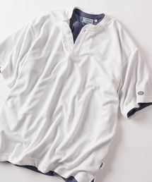 DISCUS（ディスカス）の「【71】【DISCUS ディスカス】ワッフル素材 ヘンリーネック ワンポイント刺繍 無地Tシャツ アメカジ（Tシャツ/カットソー）」