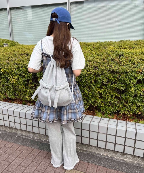 WC（ダブル シー）の「フリルチェックキャミワンピース（ワンピース・レディース・ブラック/ブルー・FREE）」の15枚目の写真
