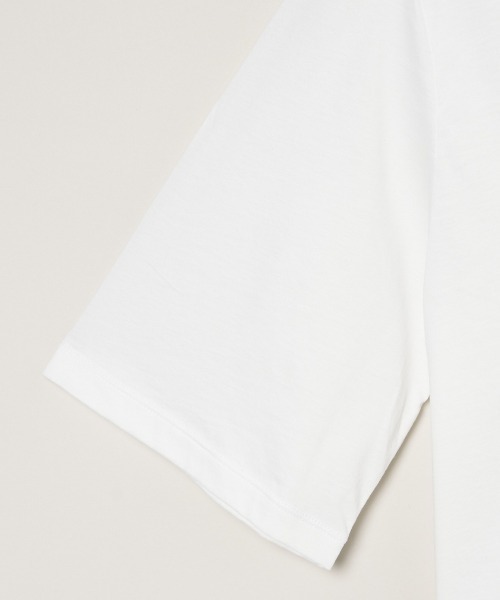 three dots(スリードッツ)の「ミルキージャージー ミニTシャツ(Tシャツ/カットソー・レディース・ブラック/ホワイト系その他/ベージュ系その他・S)」の7枚目の写真
