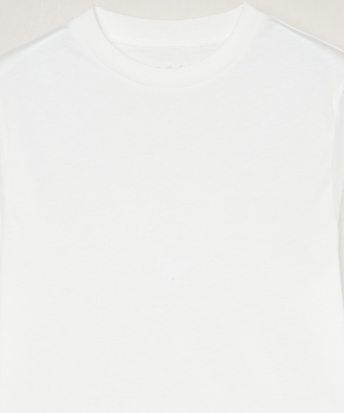 three dots(スリードッツ)の「ミルキージャージー ミニTシャツ(Tシャツ/カットソー・レディース・ブラック/ホワイト系その他/ベージュ系その他・S)」の6枚目の写真