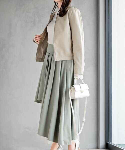 rps（アールピーエス）の「ノーカラーライダースジャケット（ライダースジャケット・レディース・アイボリー/ブラック・フリー）」の6枚目の写真