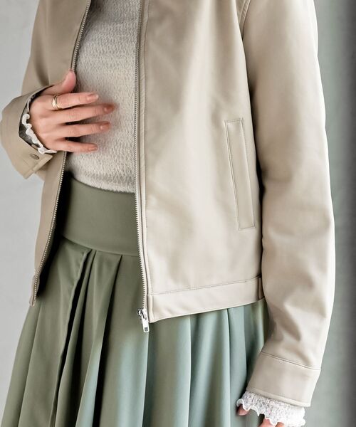 rps（アールピーエス）の「ノーカラーライダースジャケット（ライダースジャケット・レディース・アイボリー/ブラック・フリー）」の9枚目の写真