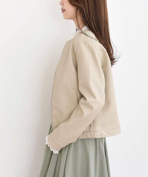 rps（アールピーエス）の「ノーカラーライダースジャケット（ライダースジャケット・レディース・アイボリー/ブラック・フリー）」の19枚目の写真