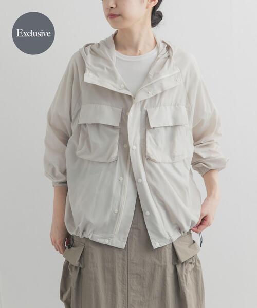 Snow Peak(スノーピーク)の「『別注』Snow Peak Apparel×DOORS U.L.DOUBLEWEAVEPARKER(ナイロンジャケット・レディース・ブラウン/アイボリー/ライトピンク・ONE)」の2枚目の写真