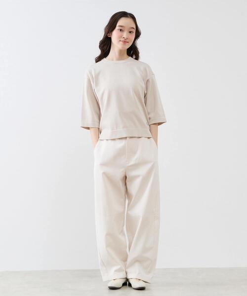 LOGEMENT DE CLAIRE（ロジュモンドクレール）の「コットンテンセルバレルパンツ（その他パンツ・レディース・ブラック/オフホワイト・2/3）」の3枚目の写真