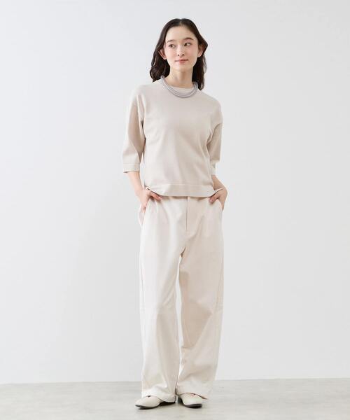 LOGEMENT DE CLAIRE（ロジュモンドクレール）の「コットンテンセルバレルパンツ（その他パンツ・レディース・ブラック/オフホワイト・2/3）」の4枚目の写真