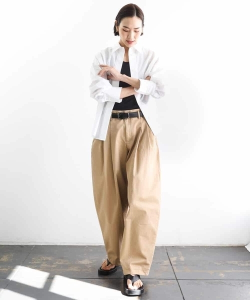 MICHEL KLEIN(ミッシェル・クラン)の「オーバーサイズシャンブレーシャツ(シャツ/ブラウス・レディース・ホワイト/ダークインディゴブルー・38)」の3枚目の写真