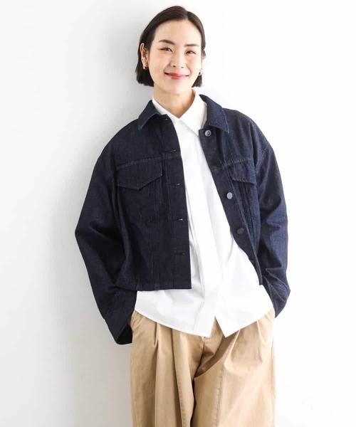 MICHEL KLEIN(ミッシェル・クラン)の「オーバーサイズシャンブレーシャツ(シャツ/ブラウス・レディース・ホワイト/ダークインディゴブルー・38)」の5枚目の写真