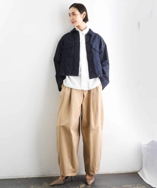 MICHEL KLEIN(ミッシェル・クラン)の「オーバーサイズシャンブレーシャツ(シャツ/ブラウス・レディース・ホワイト/ダークインディゴブルー・38)」の7枚目の写真
