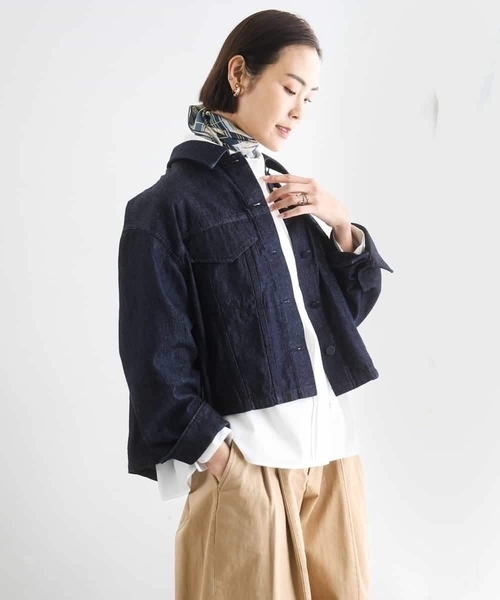 MICHEL KLEIN(ミッシェル・クラン)の「オーバーサイズシャンブレーシャツ(シャツ/ブラウス・レディース・ホワイト/ダークインディゴブルー・38)」の9枚目の写真