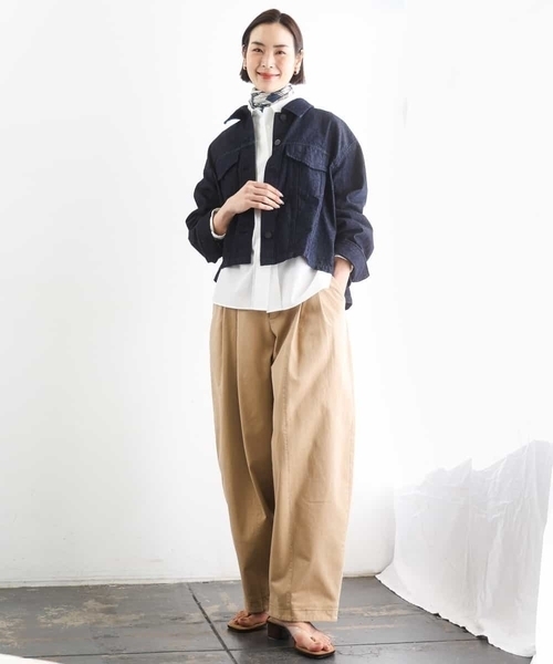 MICHEL KLEIN(ミッシェル・クラン)の「オーバーサイズシャンブレーシャツ(シャツ/ブラウス・レディース・ホワイト/ダークインディゴブルー・38)」の10枚目の写真