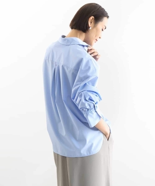 MICHEL KLEIN(ミッシェル・クラン)の「オーバーサイズシャンブレーシャツ(シャツ/ブラウス・レディース・ホワイト/ダークインディゴブルー・38)」の14枚目の写真