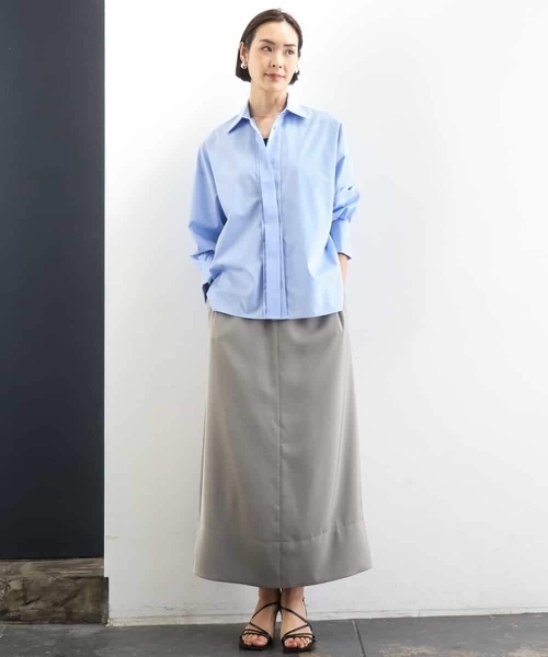 MICHEL KLEIN(ミッシェル・クラン)の「オーバーサイズシャンブレーシャツ(シャツ/ブラウス・レディース・ホワイト/ダークインディゴブルー・38)」の15枚目の写真