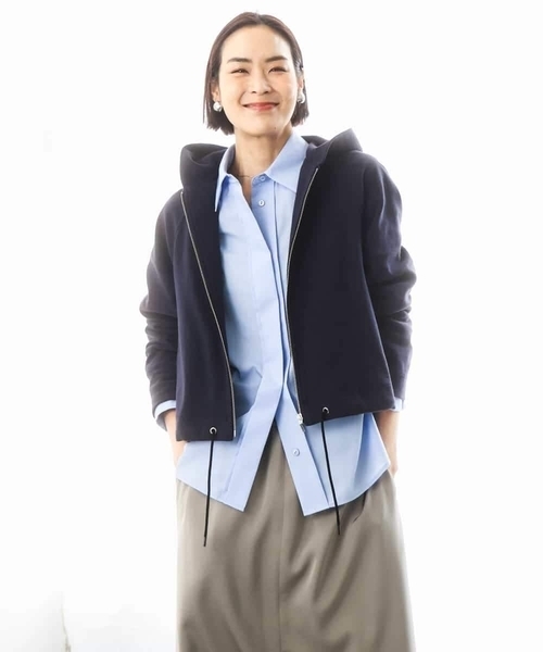 MICHEL KLEIN(ミッシェル・クラン)の「オーバーサイズシャンブレーシャツ(シャツ/ブラウス・レディース・ホワイト/ダークインディゴブルー・38)」の18枚目の写真