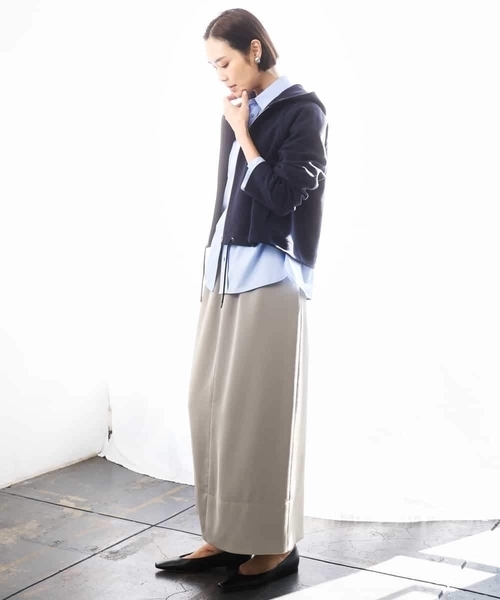 MICHEL KLEIN(ミッシェル・クラン)の「オーバーサイズシャンブレーシャツ(シャツ/ブラウス・レディース・ホワイト/ダークインディゴブルー・38)」の19枚目の写真