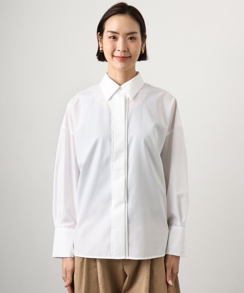 MICHEL KLEIN(ミッシェル・クラン)の「オーバーサイズシャンブレーシャツ(シャツ/ブラウス・レディース・ホワイト/ダークインディゴブルー・38)」の21枚目の写真