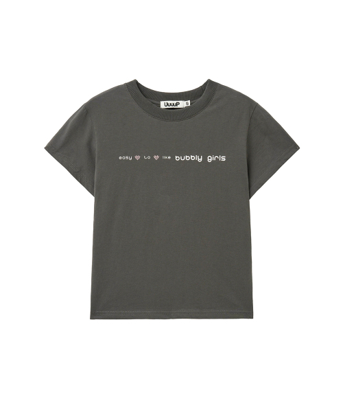 UUUUP(ユープ)の「レタリングジュエルT - チャコール(Tシャツ/カットソー・レディース・その他・MEDIUM/SMALL)」の2枚目の写真